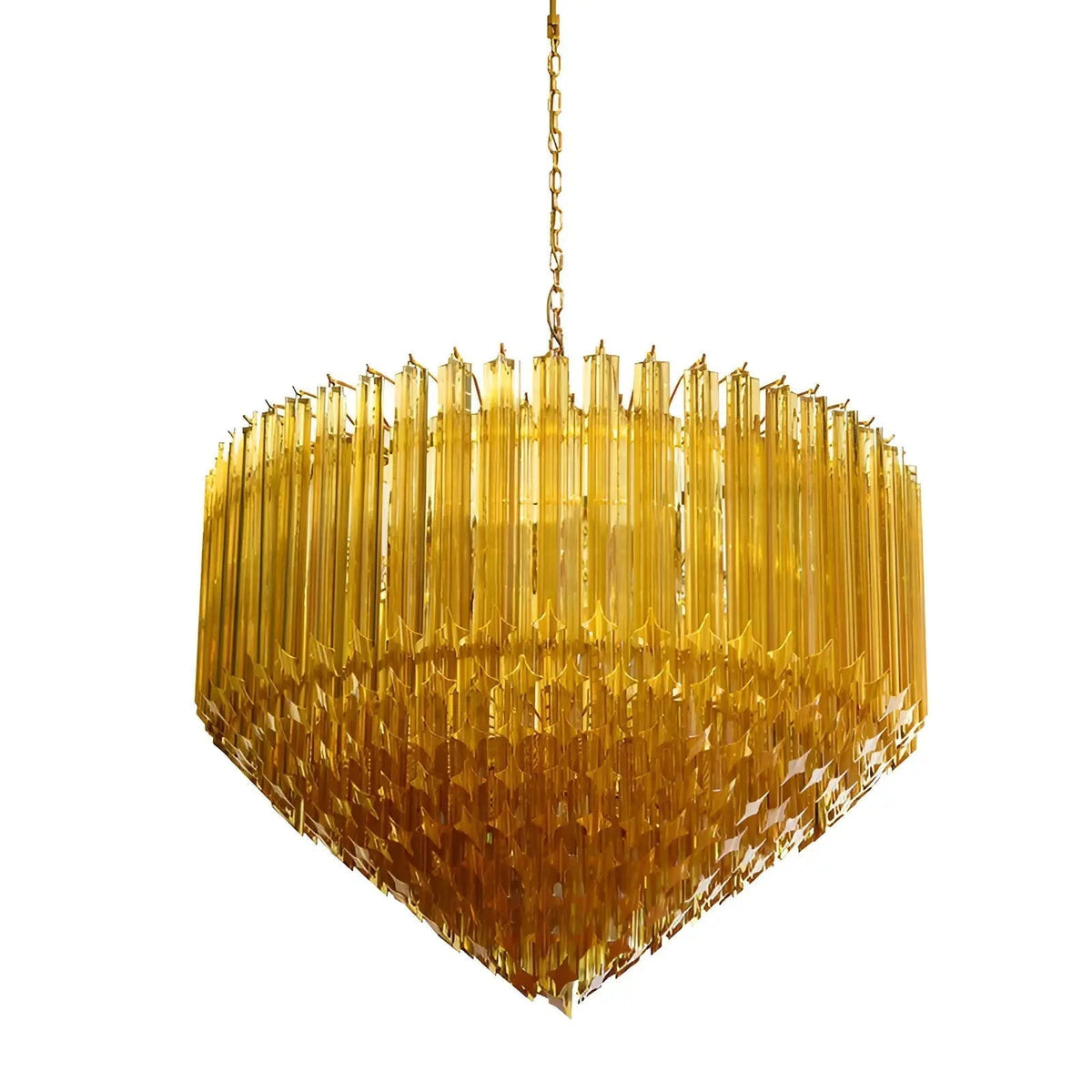 Celiselle kroonluchter met amberkleurige Murano-glasprismen Grand Art