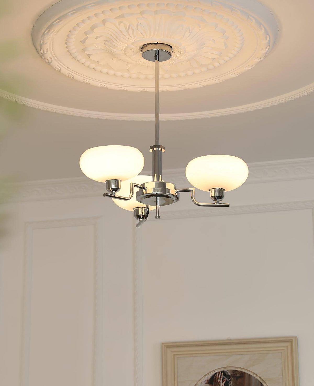Amino hanglamp glazen bol messing frame