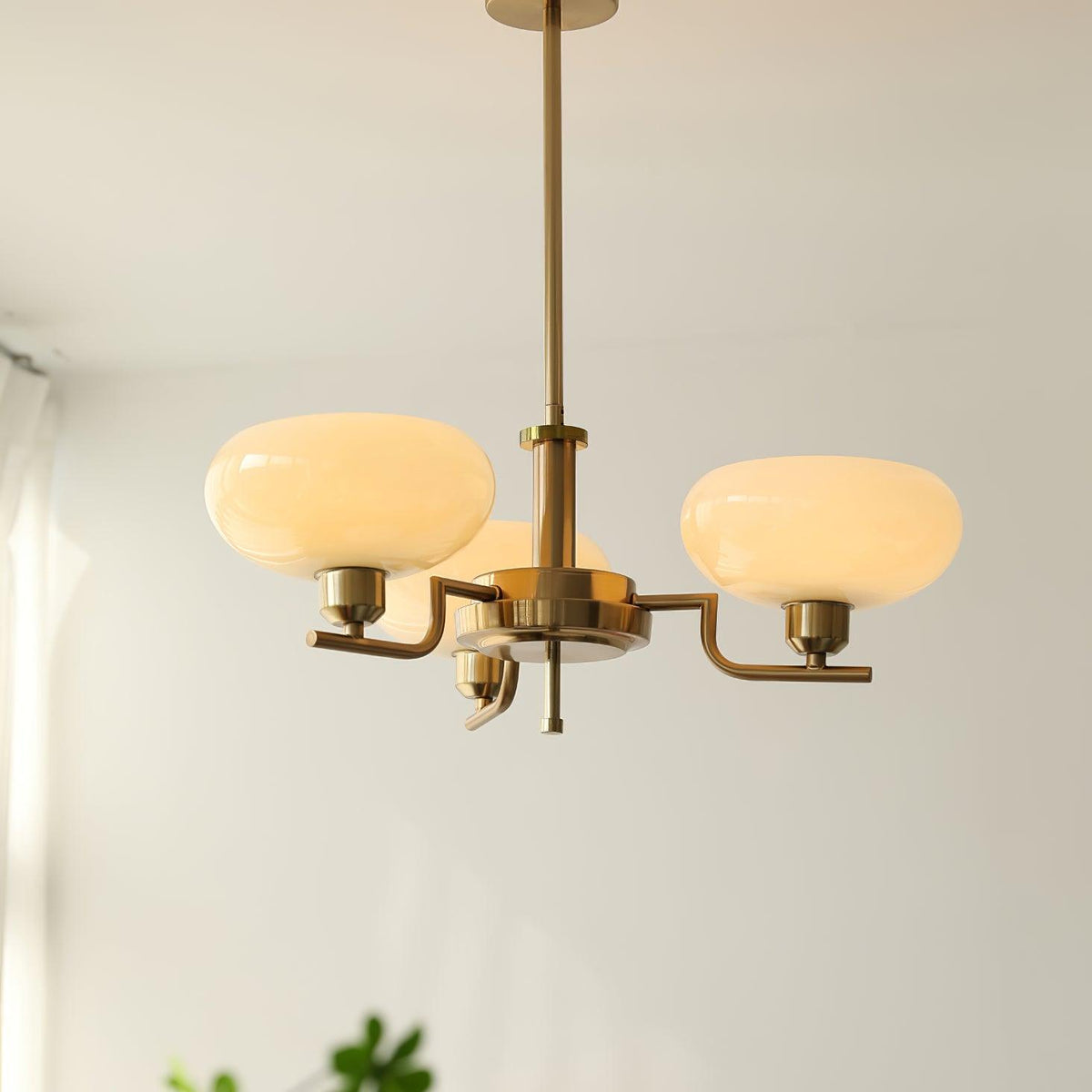 Amino hanglamp glazen bol messing frame