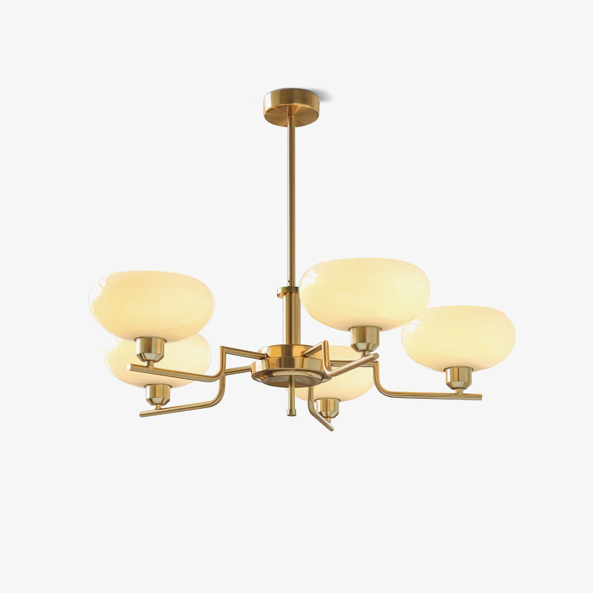 Amino hanglamp glazen bol messing frame