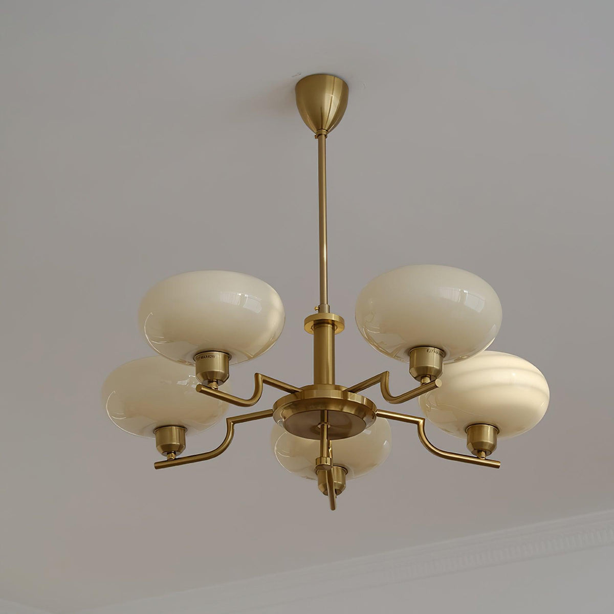 Amino hanglamp glazen bol messing frame