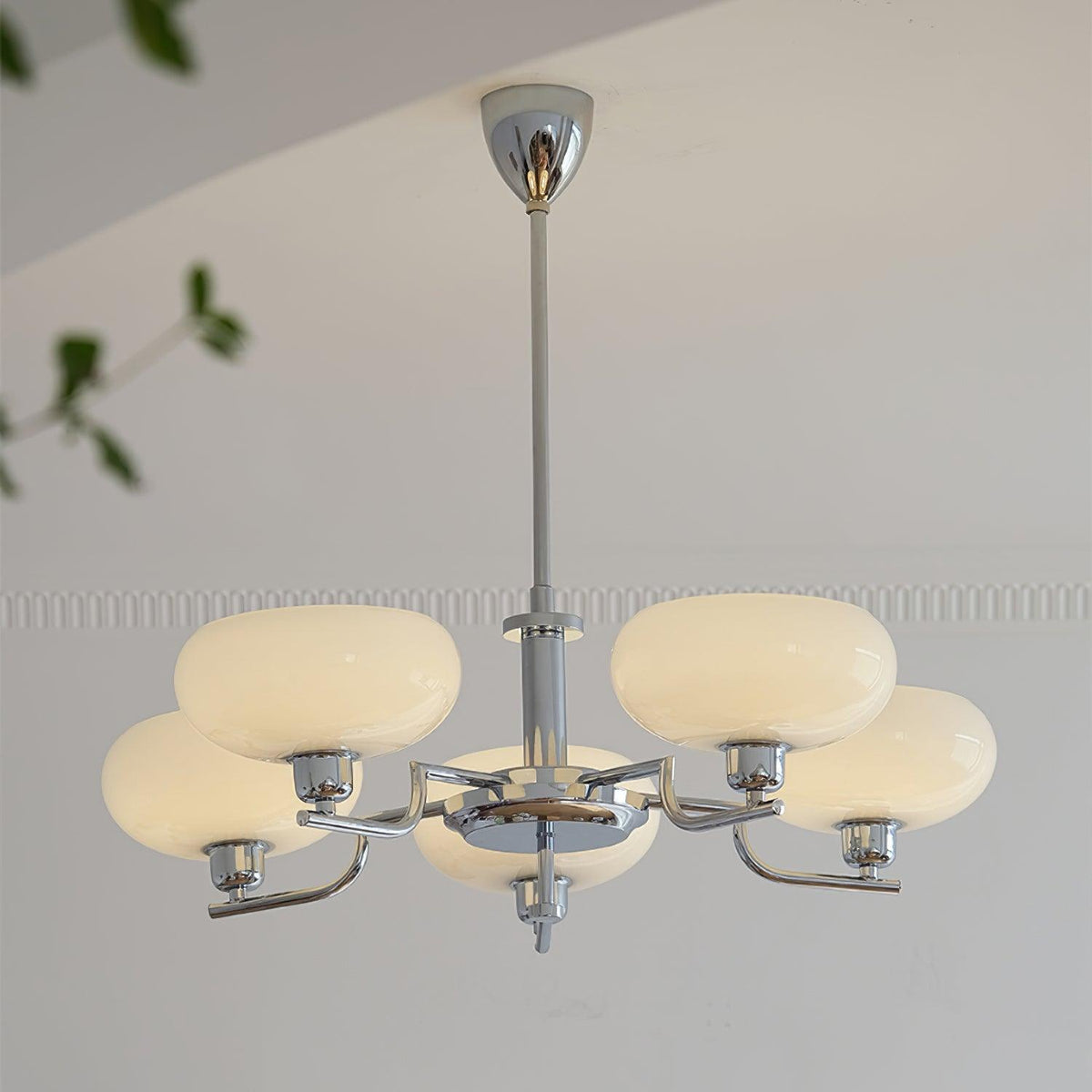 Amino hanglamp glazen bol messing frame