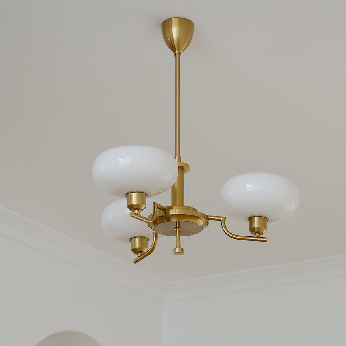 Amino hanglamp glazen bol messing frame