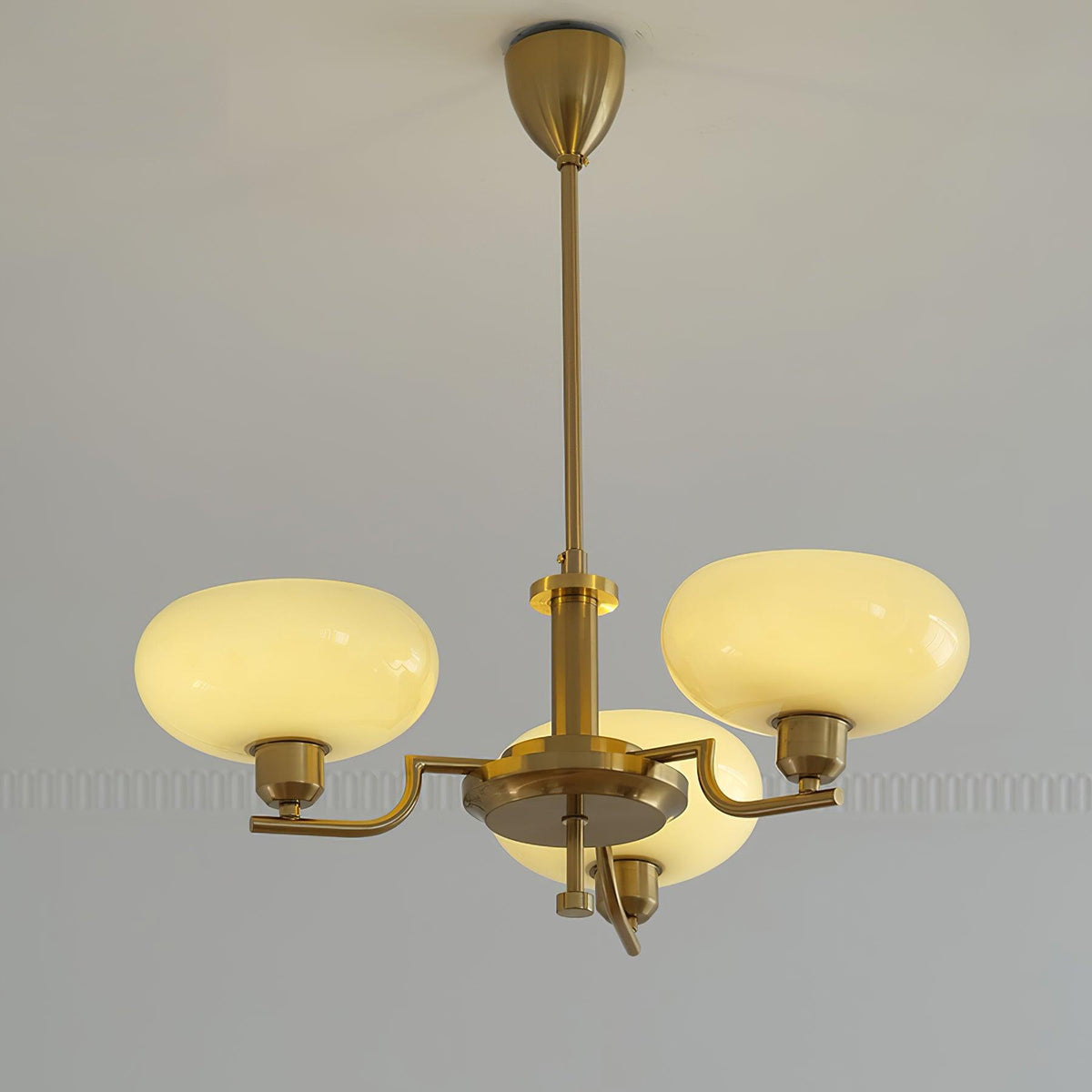 Amino hanglamp glazen bol messing frame