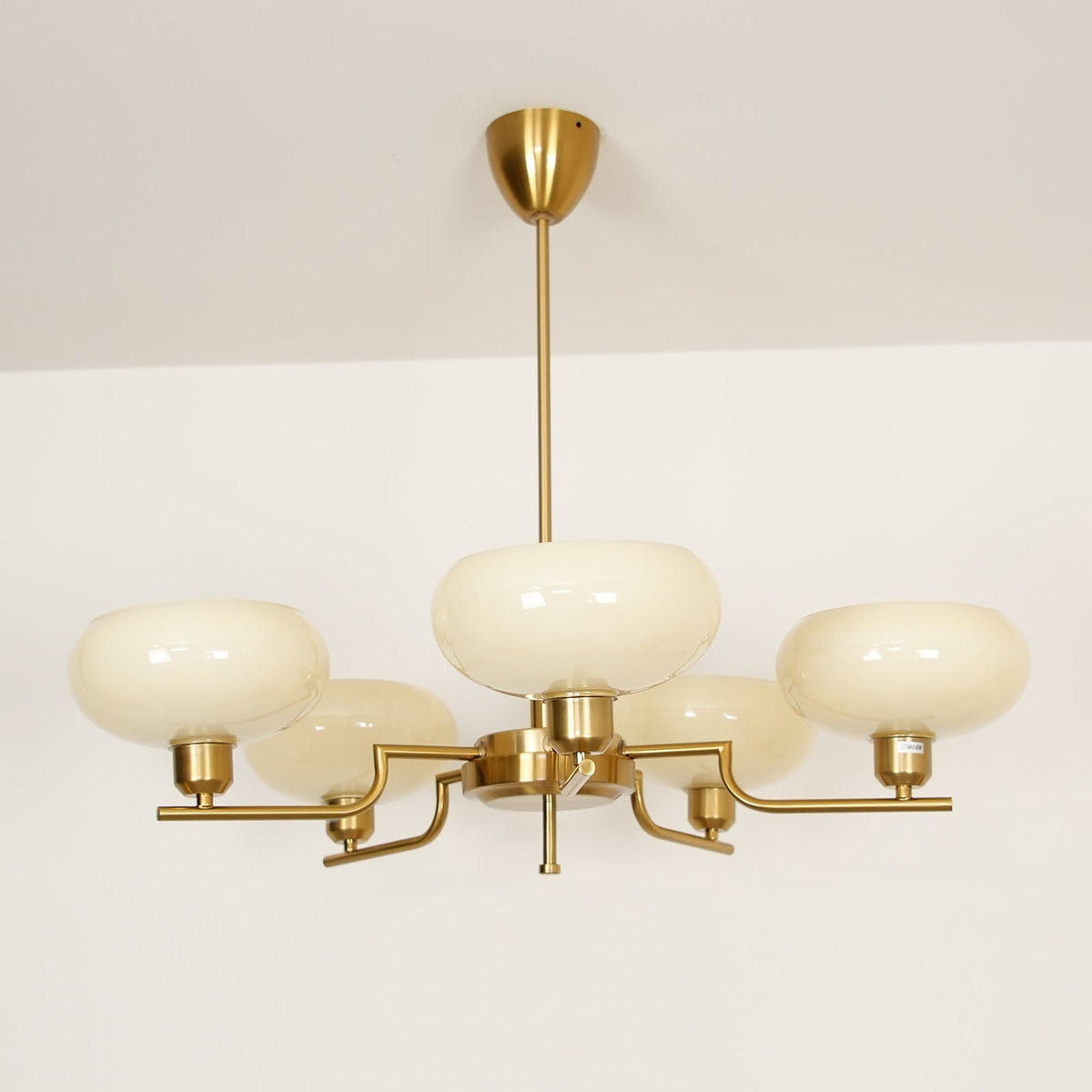 Amino hanglamp glazen bol messing frame