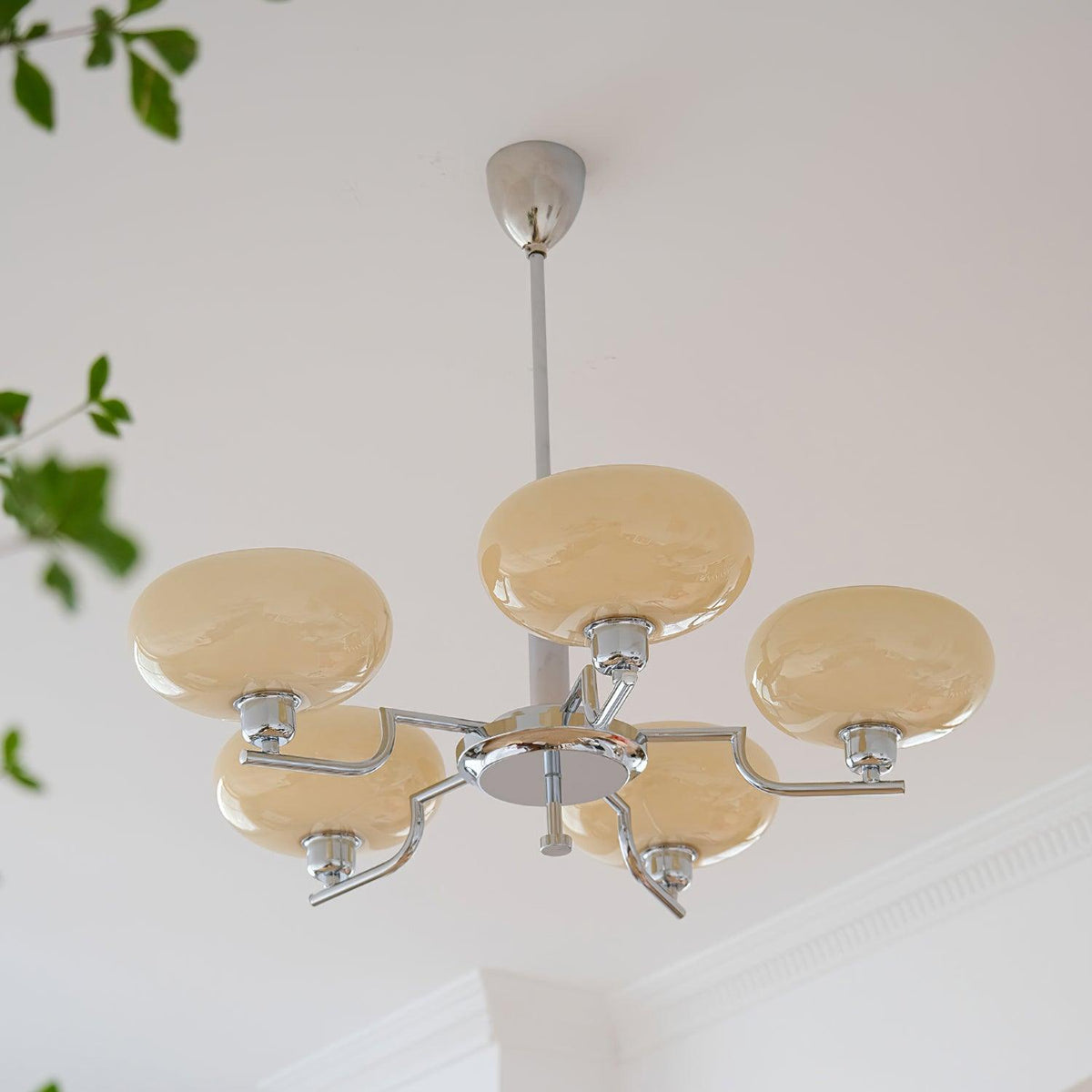 Amino hanglamp glazen bol messing frame