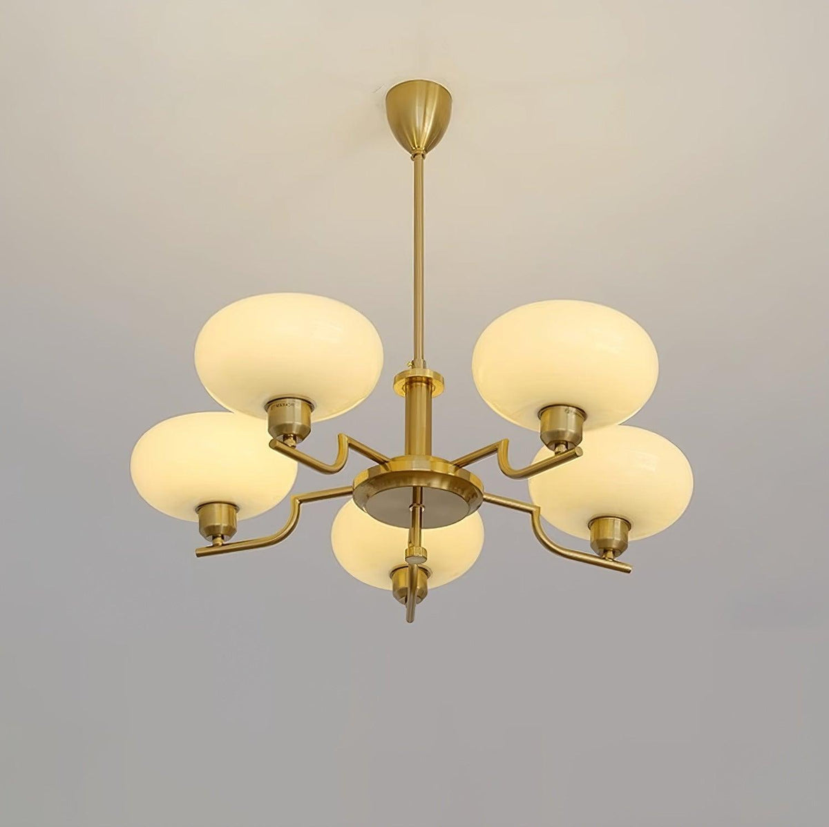 Amino hanglamp glazen bol messing frame