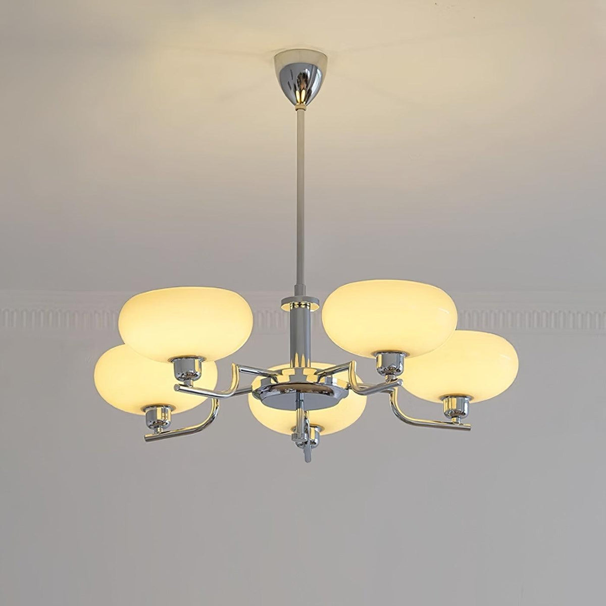 Amino hanglamp glazen bol messing frame