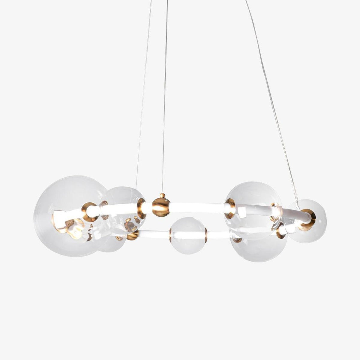 Cera kroonluchter met bolle heldere ringen, modern minimalistisch