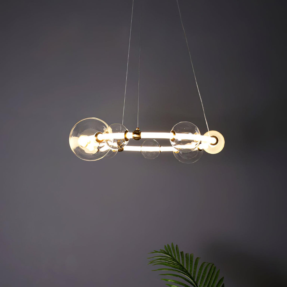 Cera kroonluchter met bolle heldere ringen, modern minimalistisch