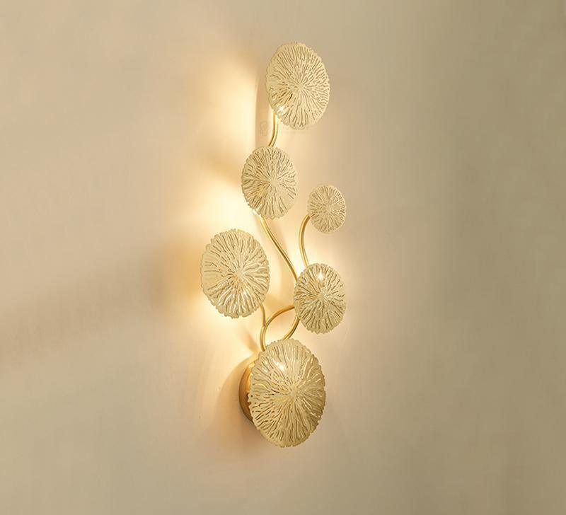 Rylso wandlamp Lotusbladeren messing
