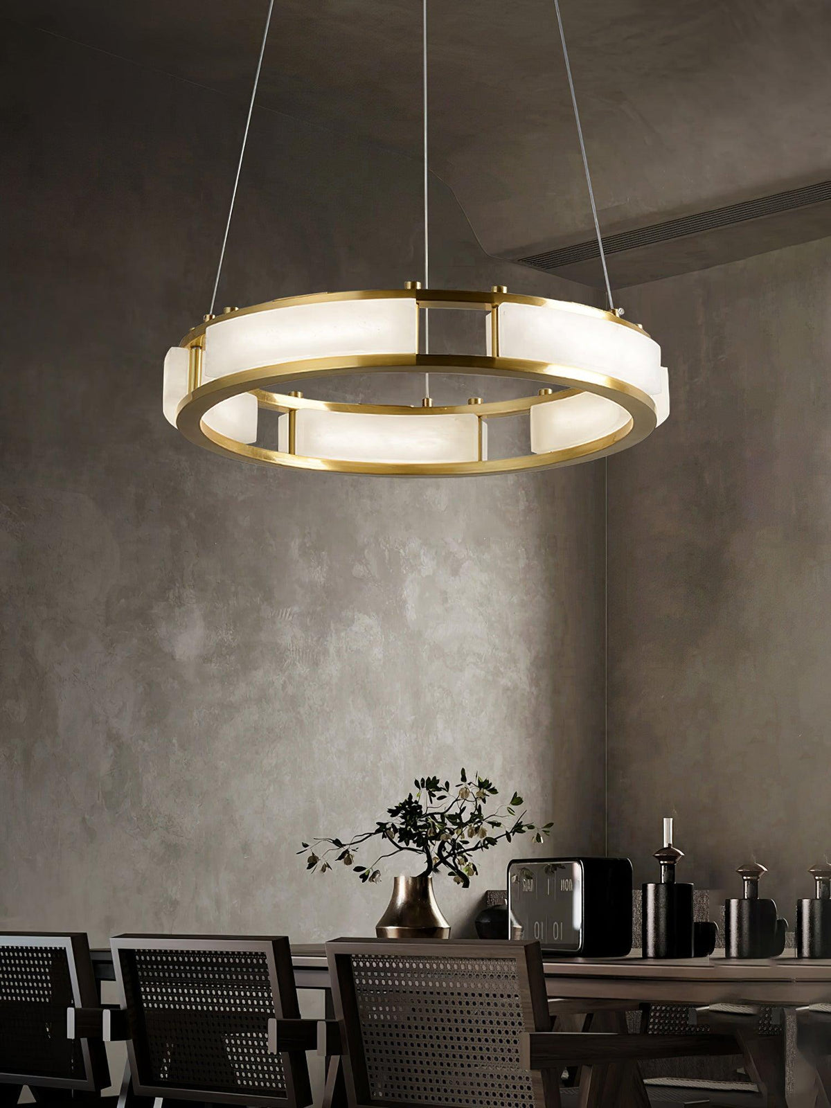 Dythan Minimalistische hanglamp van met albasten ring