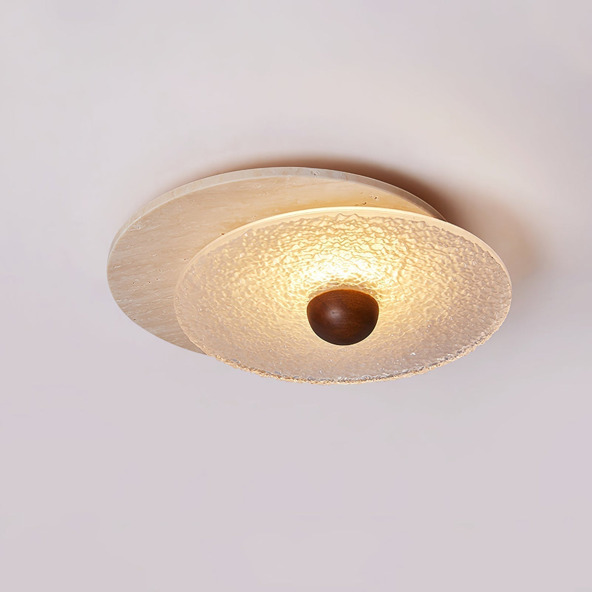 Keth Rond Travertin Plafondlamp / Wandlamp