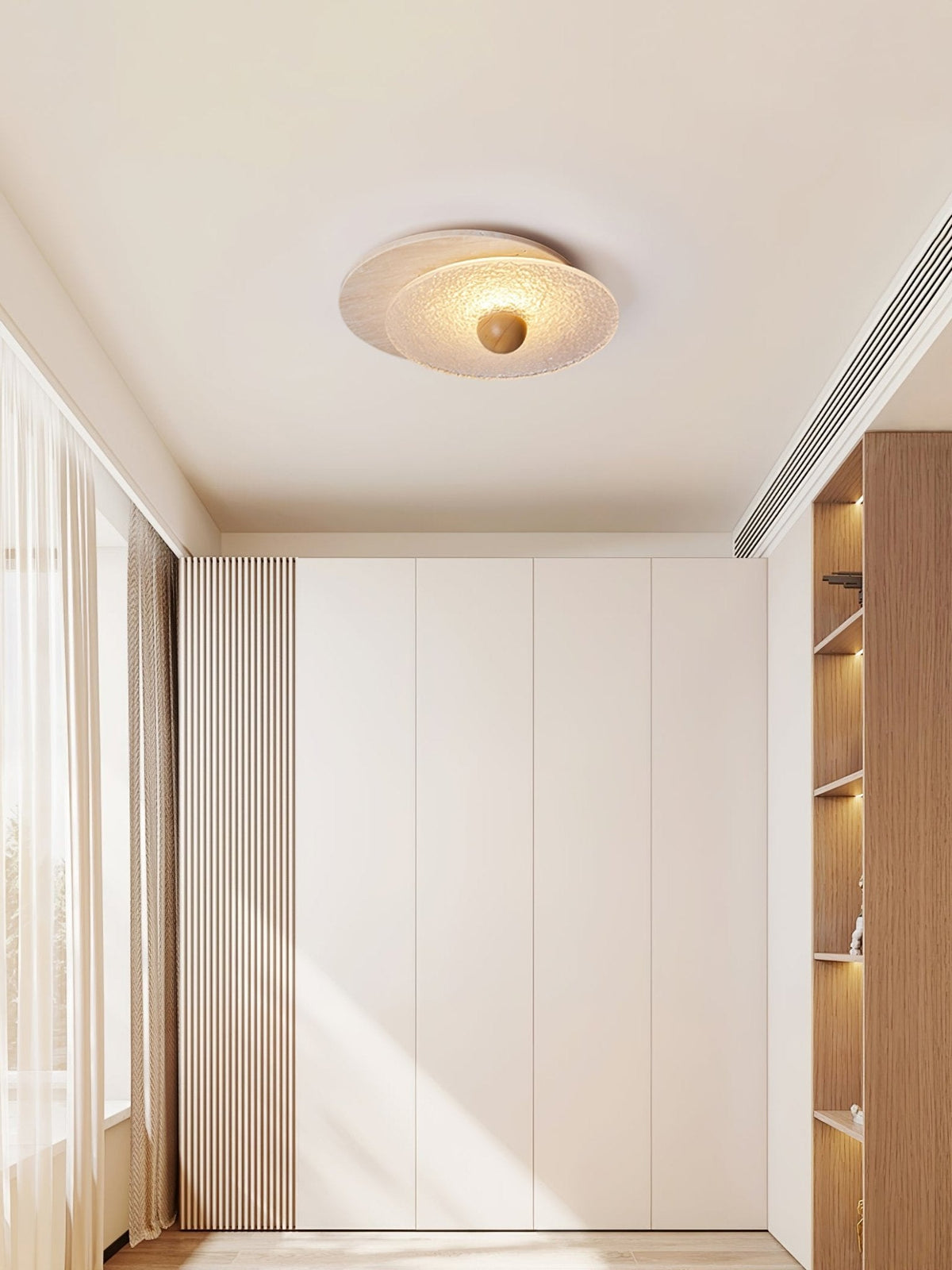 Keth Rond Travertin Plafondlamp / Wandlamp