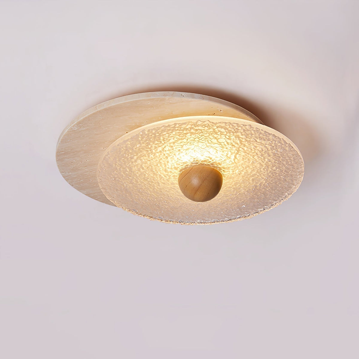 Keth Rond Travertin Plafondlamp / Wandlamp