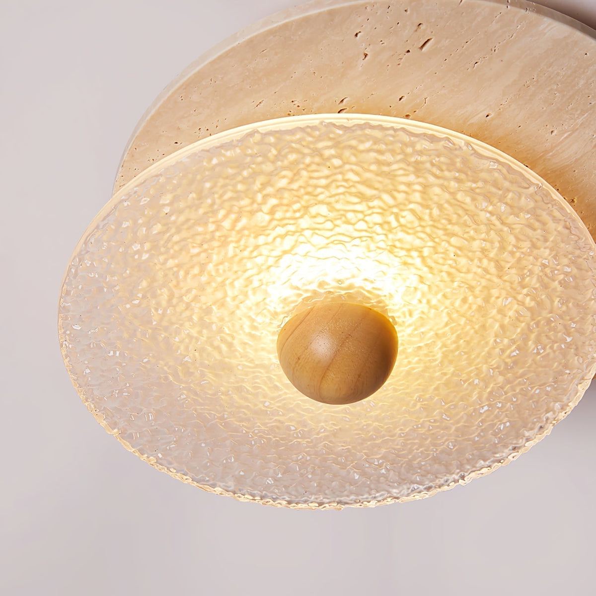 Keth Rond Travertin Plafondlamp / Wandlamp