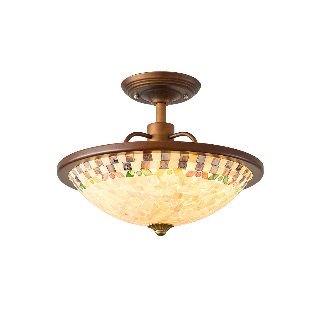 Marin vlakke plafondlamp van walnoothout