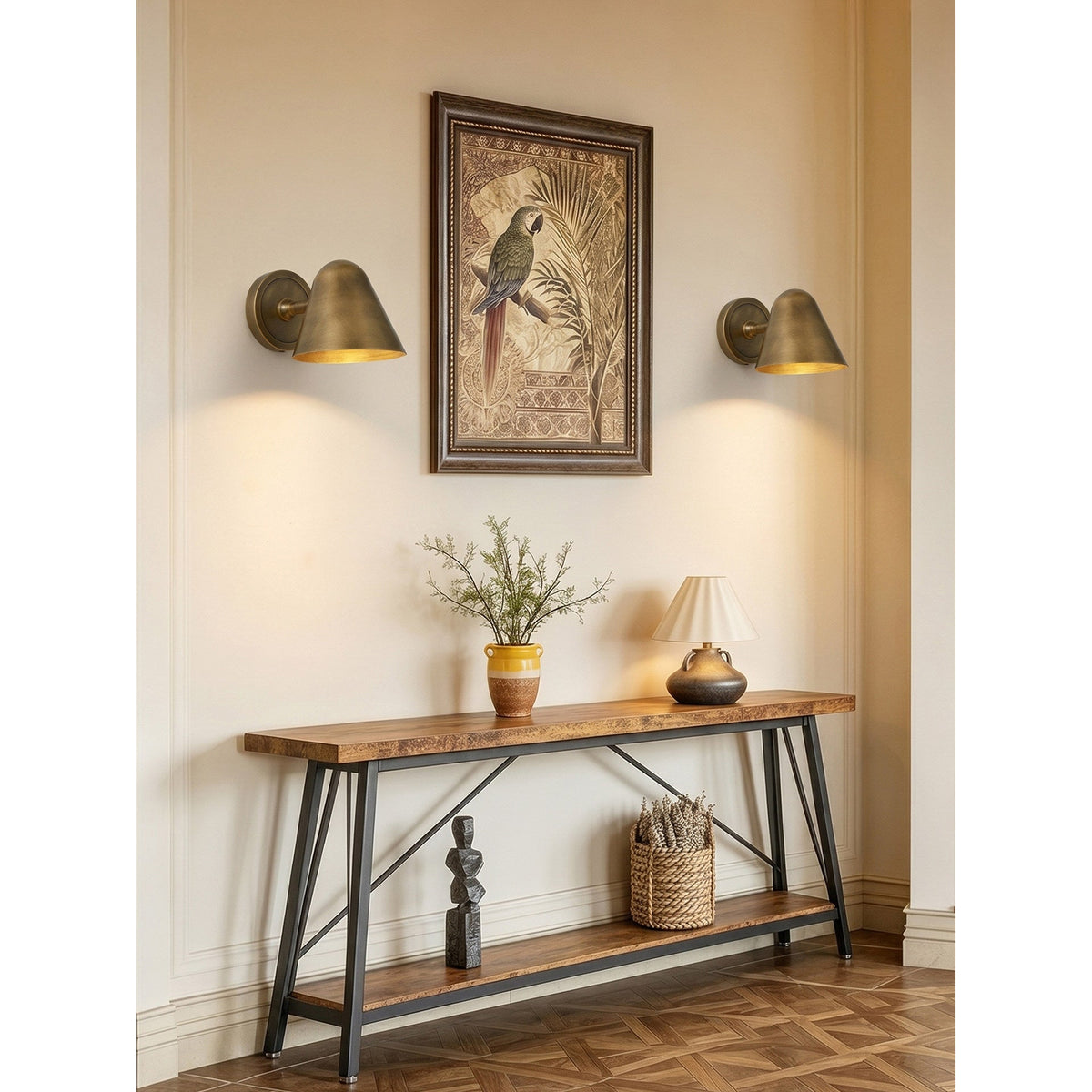 Orelelaria wandlamp met afwerking Antique Bronze