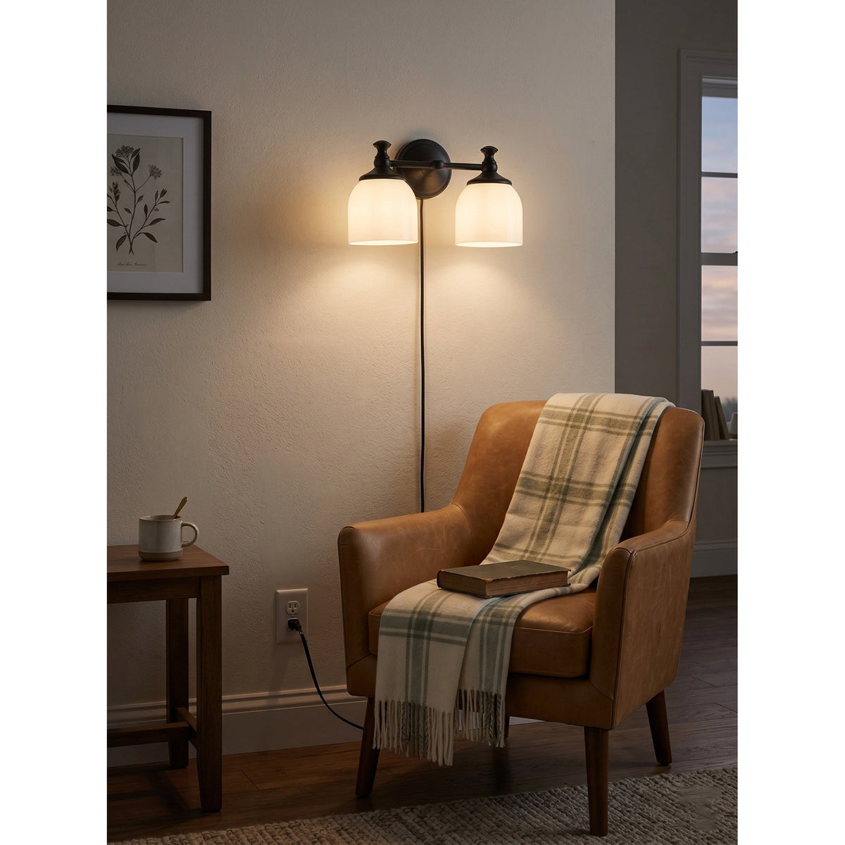 Celiaya Chart-glas wandlamp met stekker