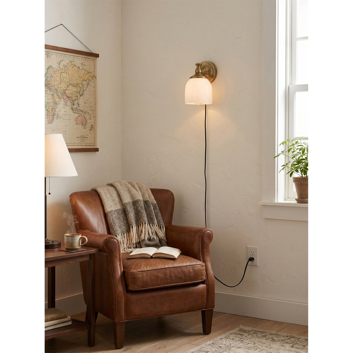 Celiaya Chart-glas wandlamp met stekker