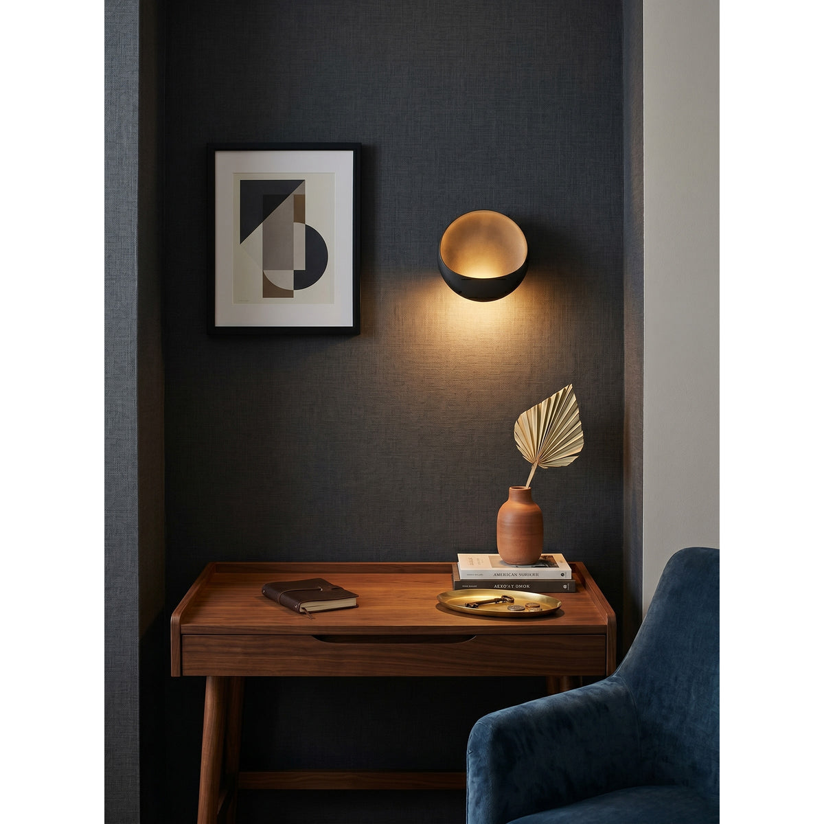 Flindt ronde wandlamp in aluminium