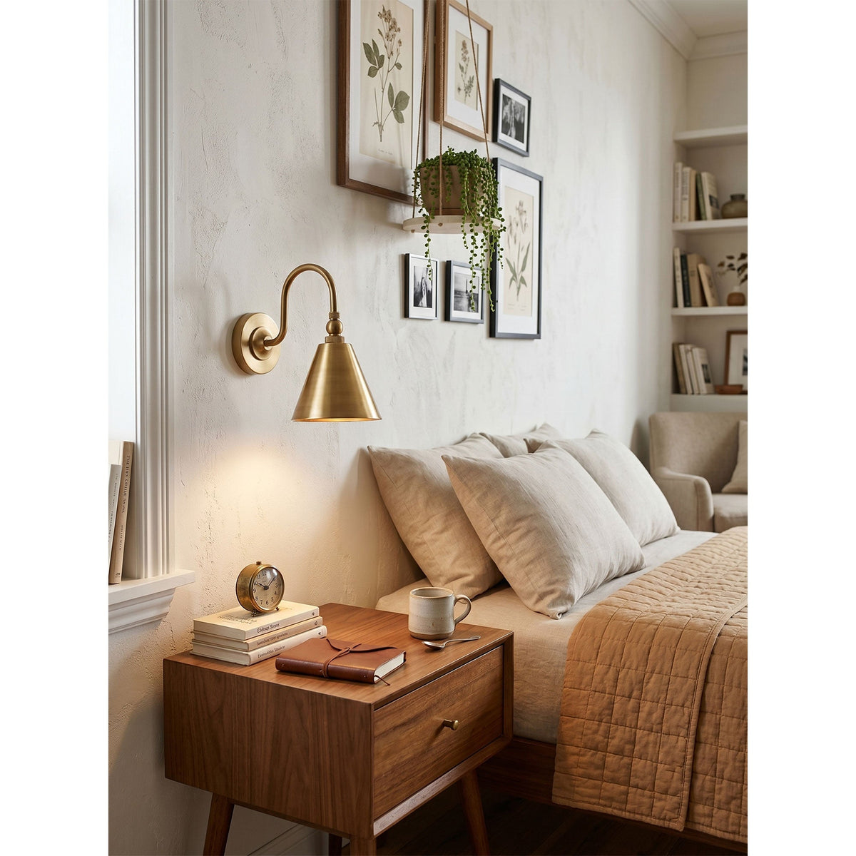 Forna messing wandlamp