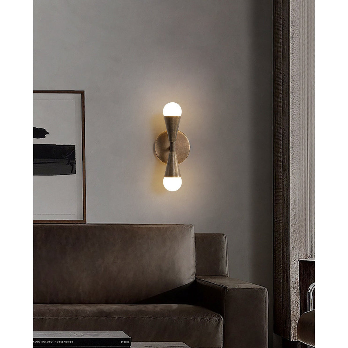 Karma Elvior messing dubbele wandlamp