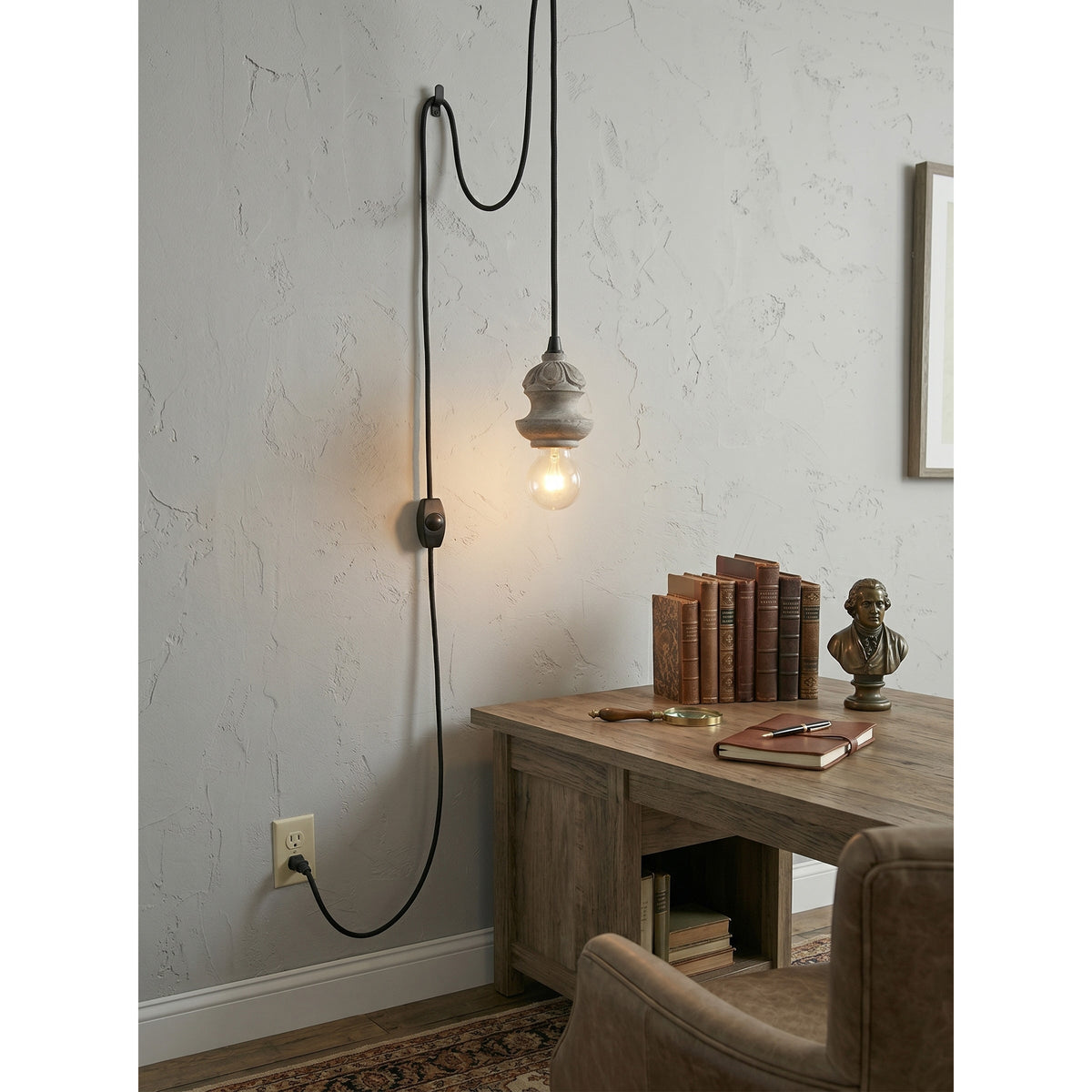 Vornel houten hanglamp met zwang