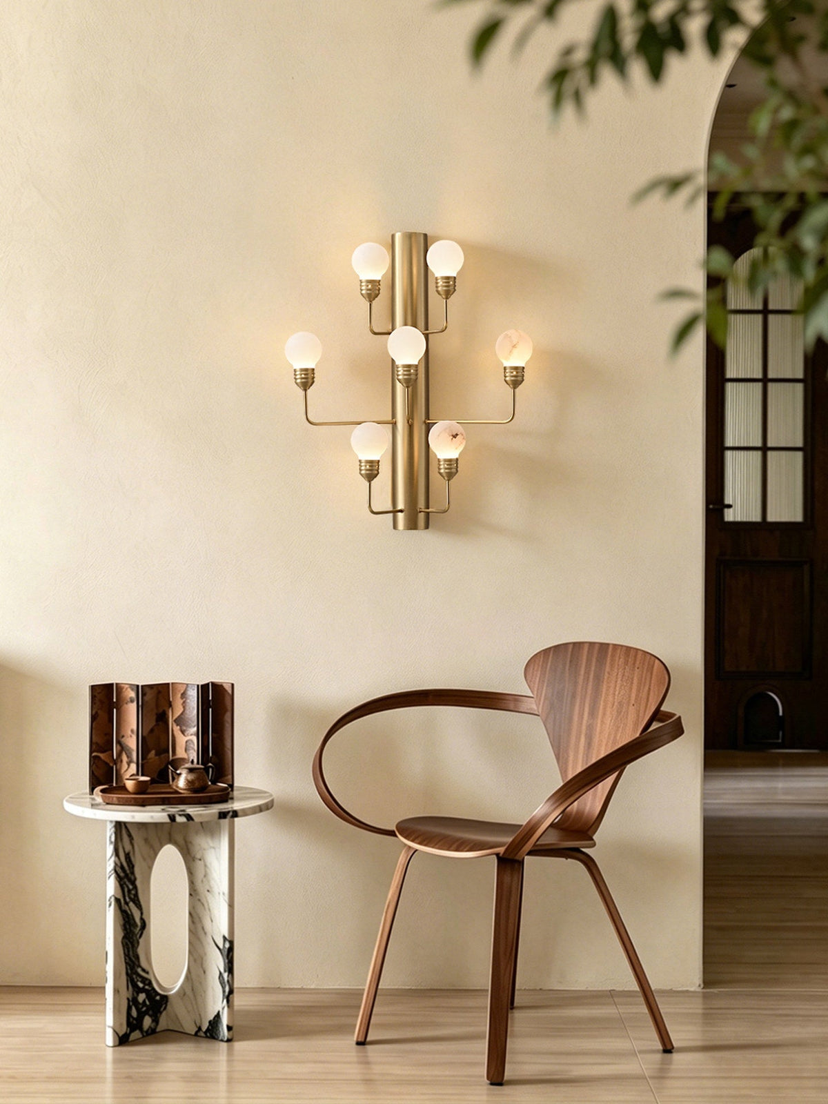 Albelina albast bollen wandlamp