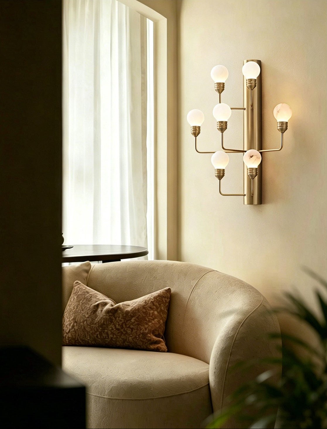 Albelina albast bollen wandlamp
