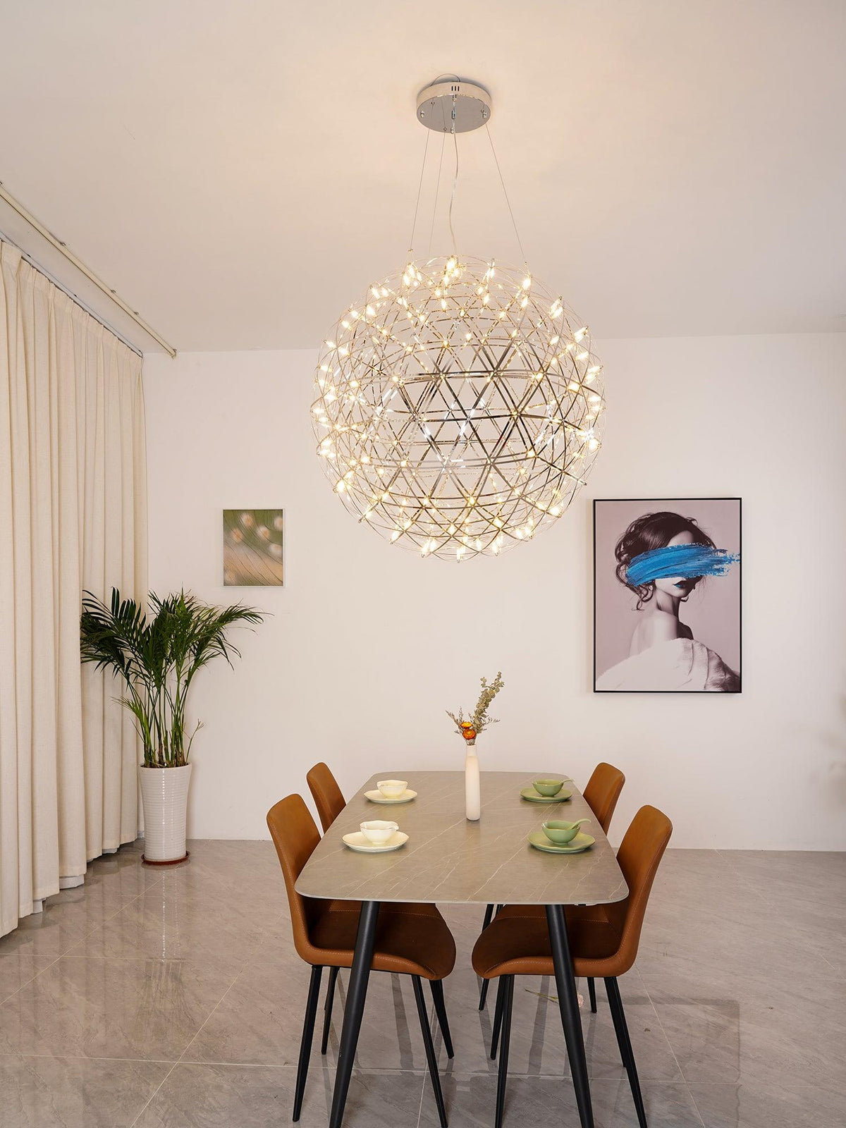 Delcourt Silver Spark Ball hanglamp
