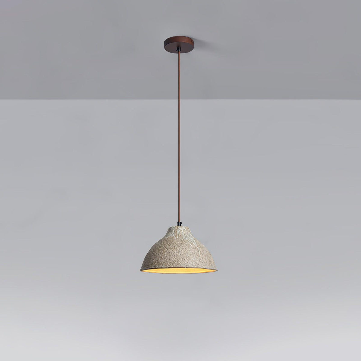 Aldaia Retro hanglamp van keramiek en hout