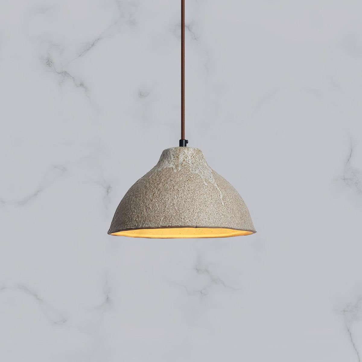 Aldaia Retro hanglamp van keramiek en hout