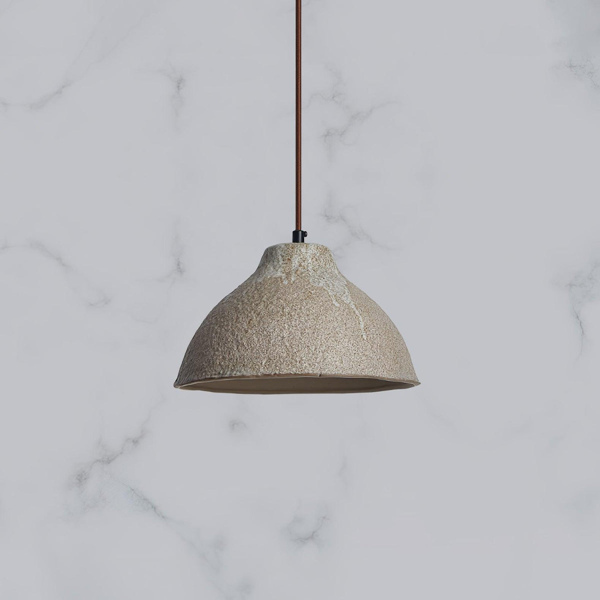 Aldaia Retro hanglamp van keramiek en hout