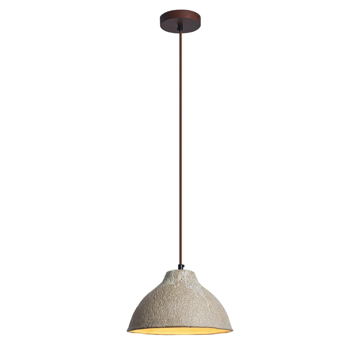 Aldaia Retro hanglamp van keramiek en hout