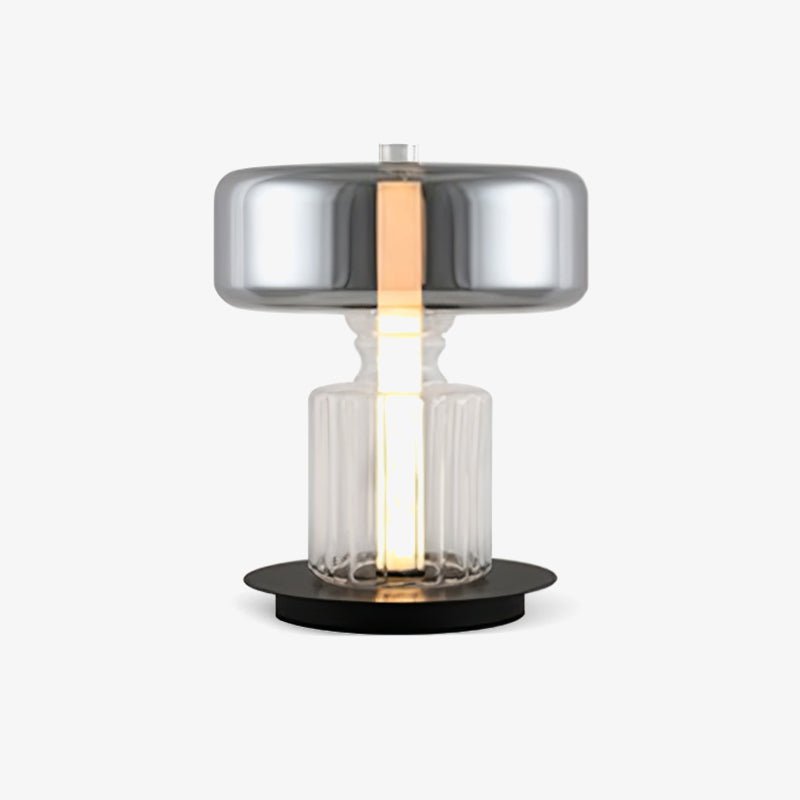 Svora moderne tafellamp van rookgrijs glas