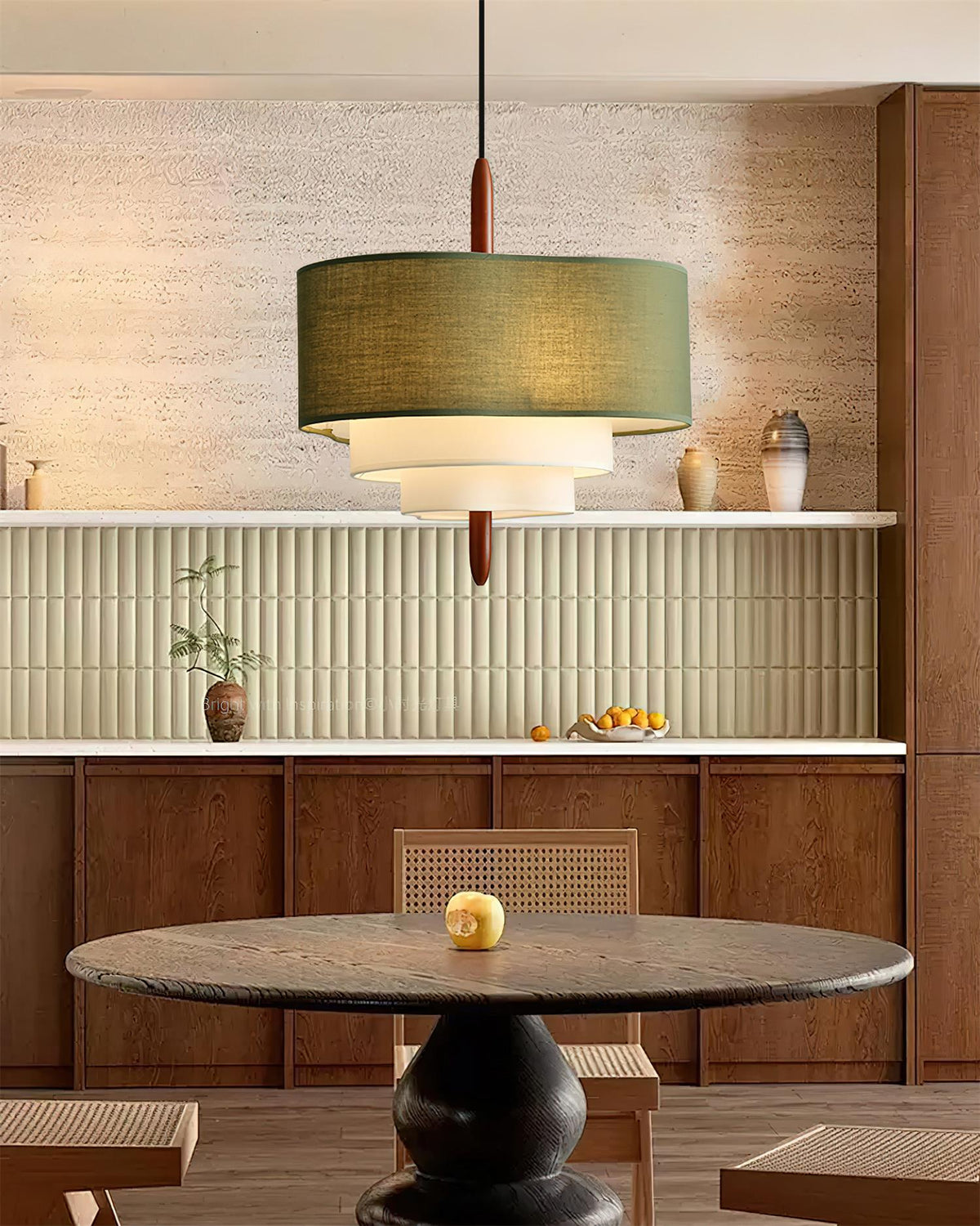 Greta Groene Stof hanglamp