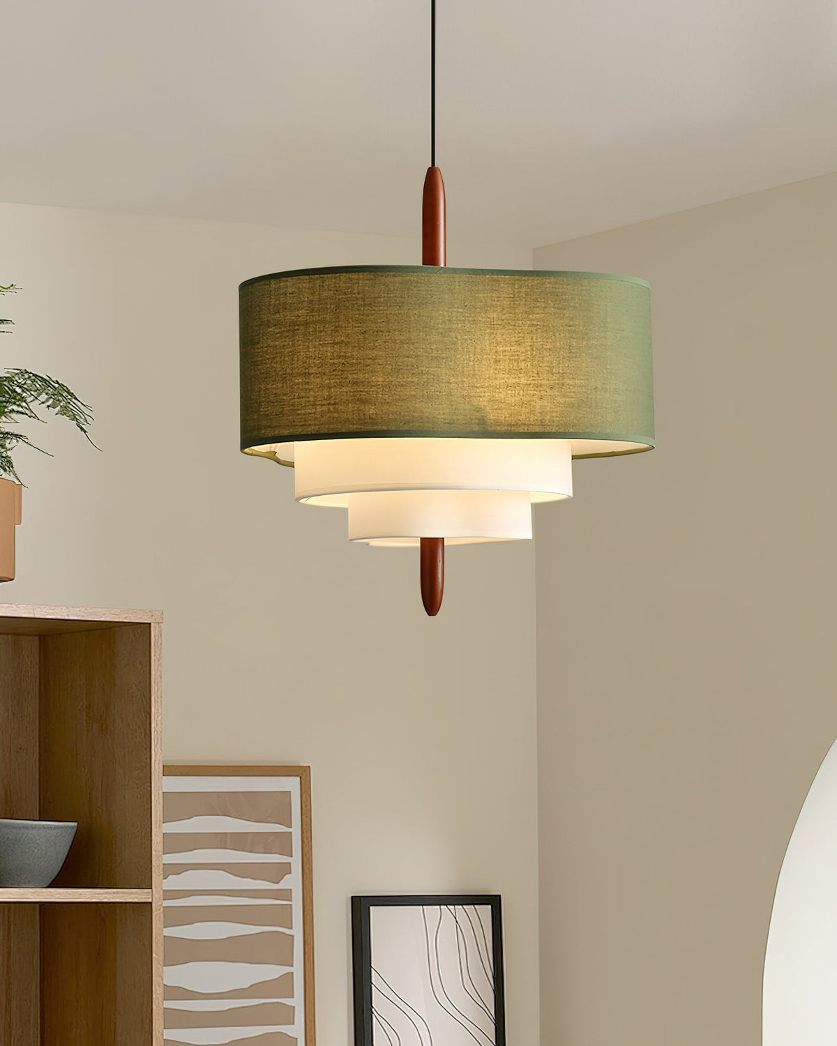 Greta Groene Stof hanglamp