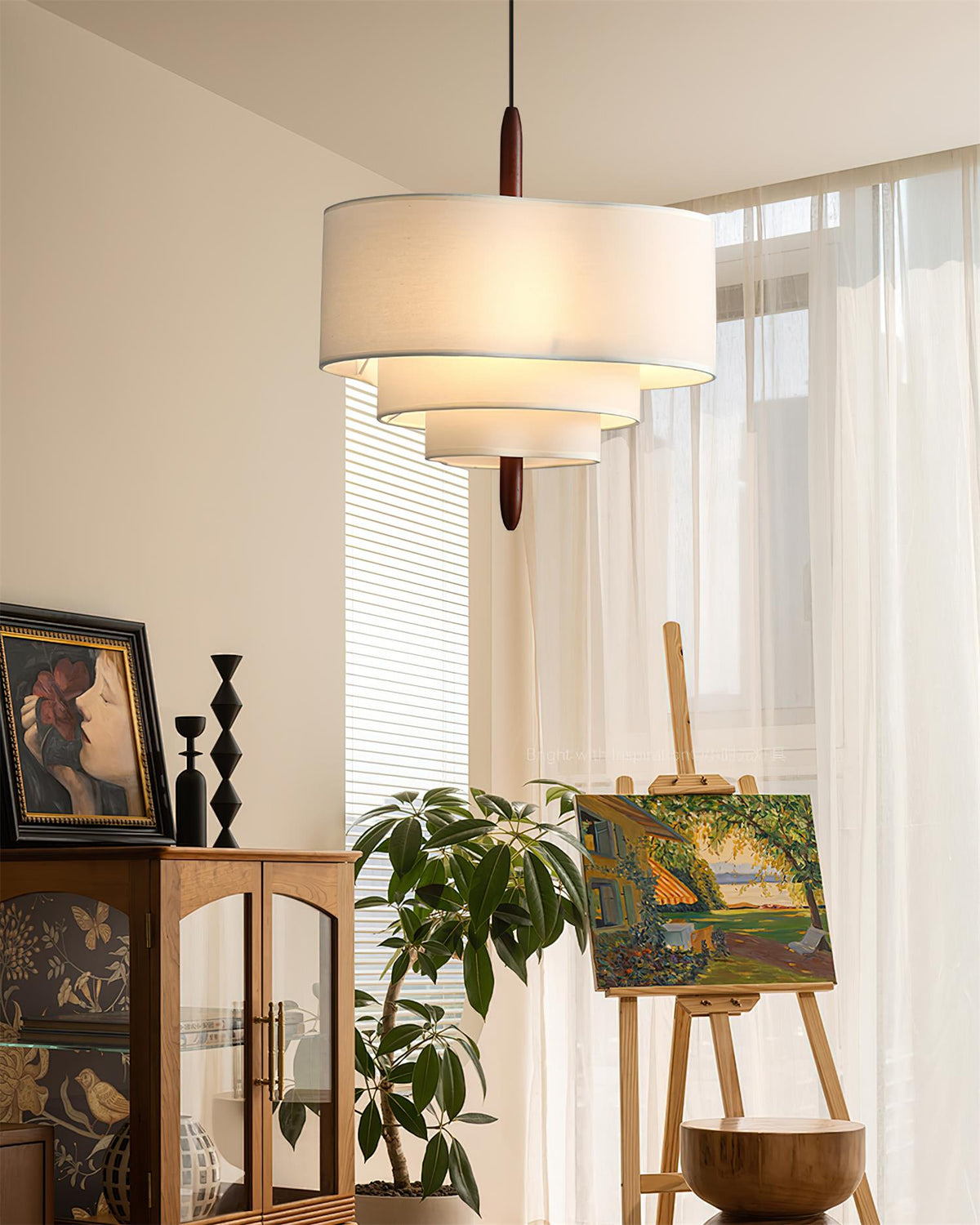 Greta Groene Stof hanglamp