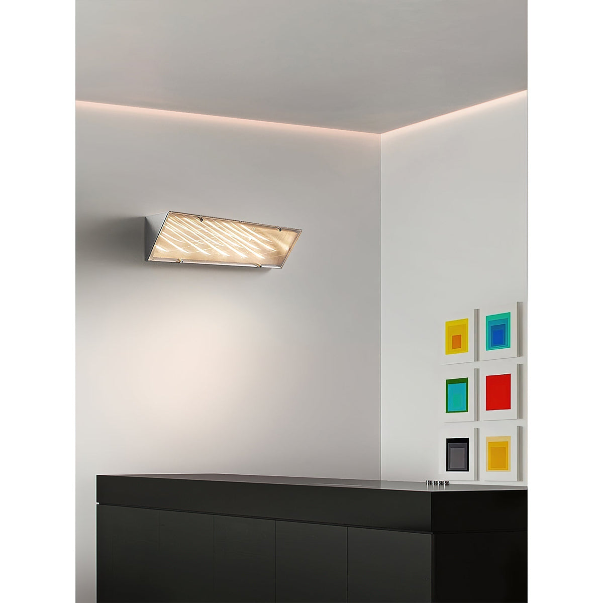 Recbox wandlamp chroom minimalistisch