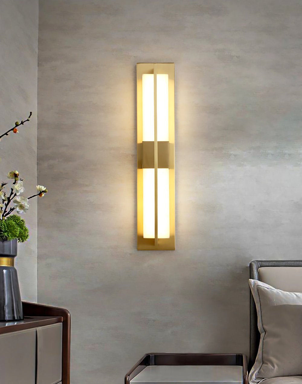 Laxor albast messing wandlamp