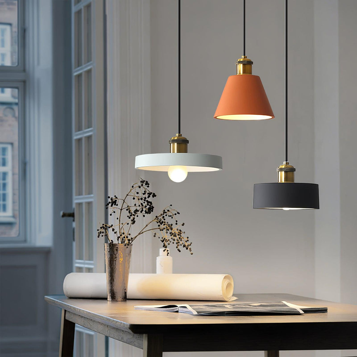 Trio Industriële hanglamp van hars