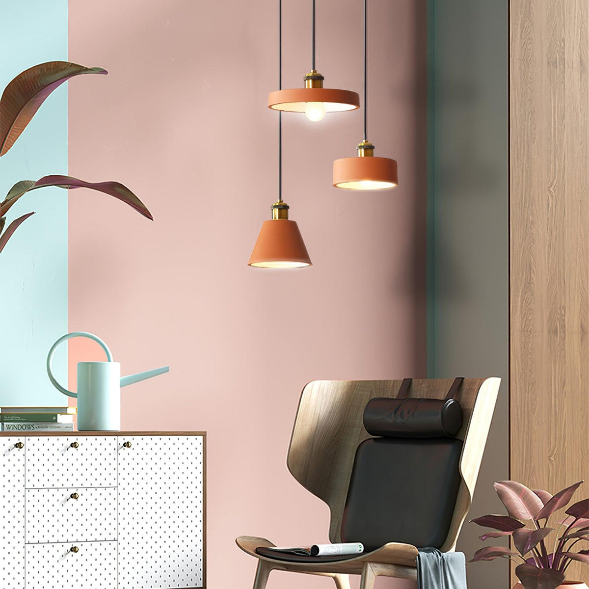 Trio Industriële hanglamp van hars