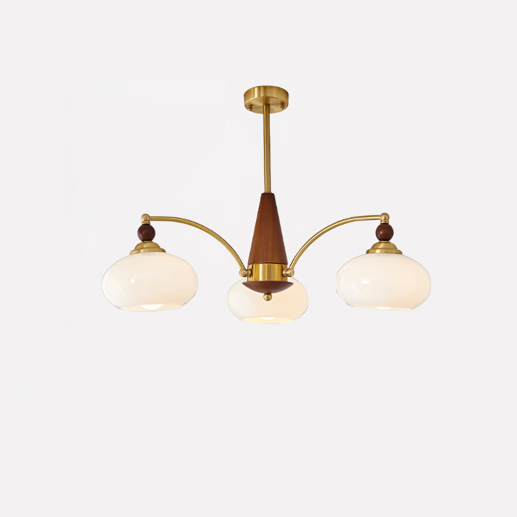 Vevely Retro hanglamp van messing met gele glasbol