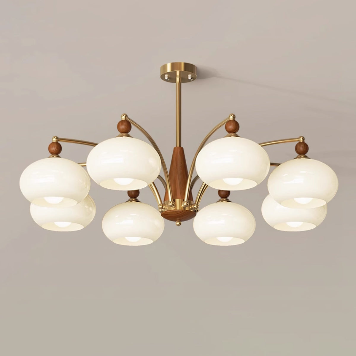 Vevely Retro hanglamp van messing met gele glasbol