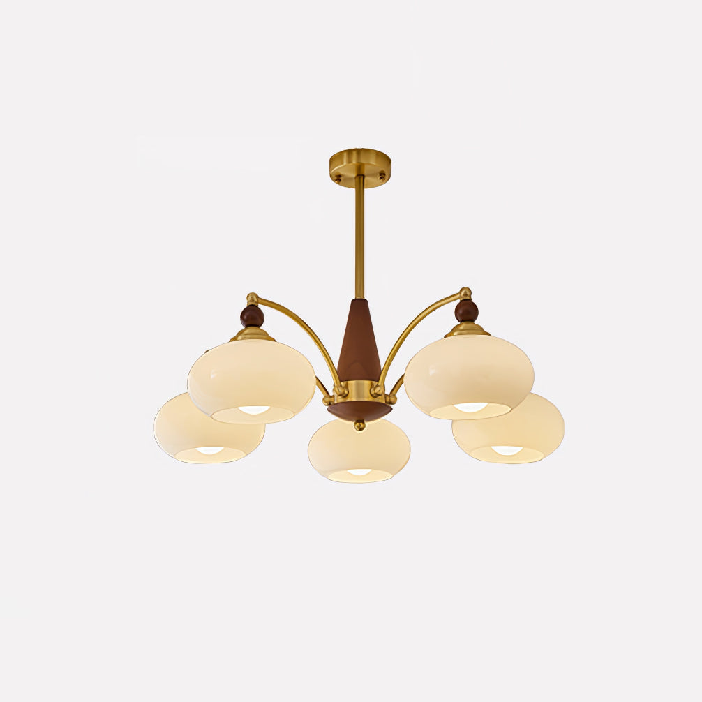 Vevely Retro hanglamp van messing met gele glasbol