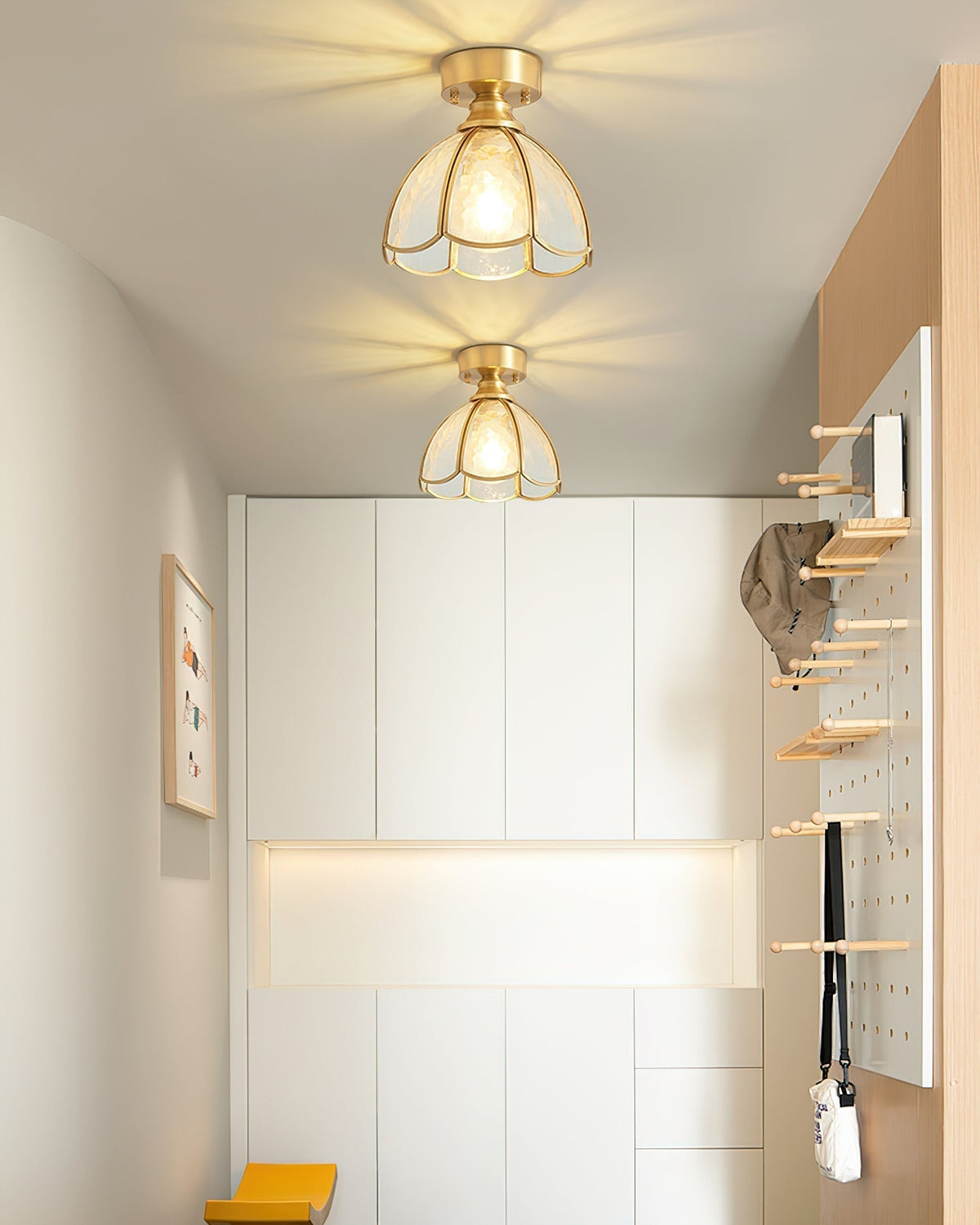 Nexo Tiffany-stijl plafondlamp met geëmailleerd glas