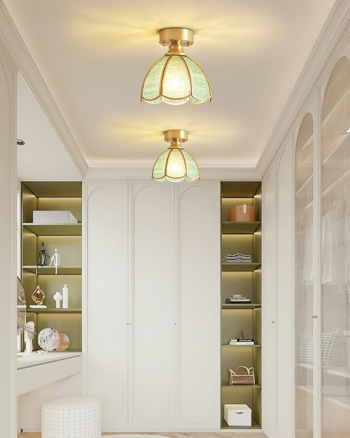 Nexo Tiffany-stijl plafondlamp met geëmailleerd glas
