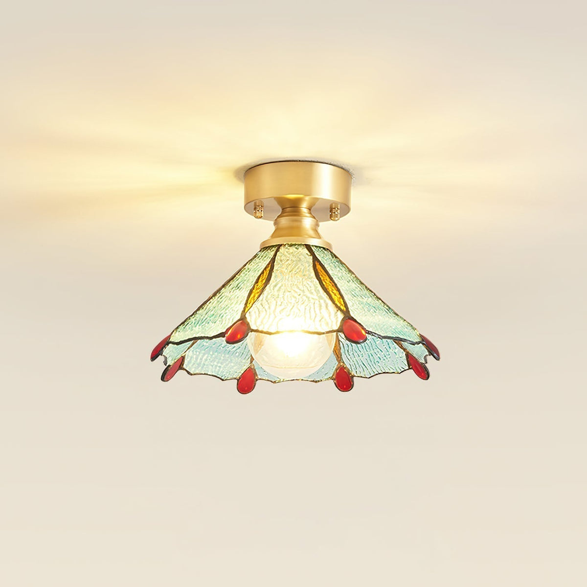 Nexo Tiffany-stijl plafondlamp met geëmailleerd glas