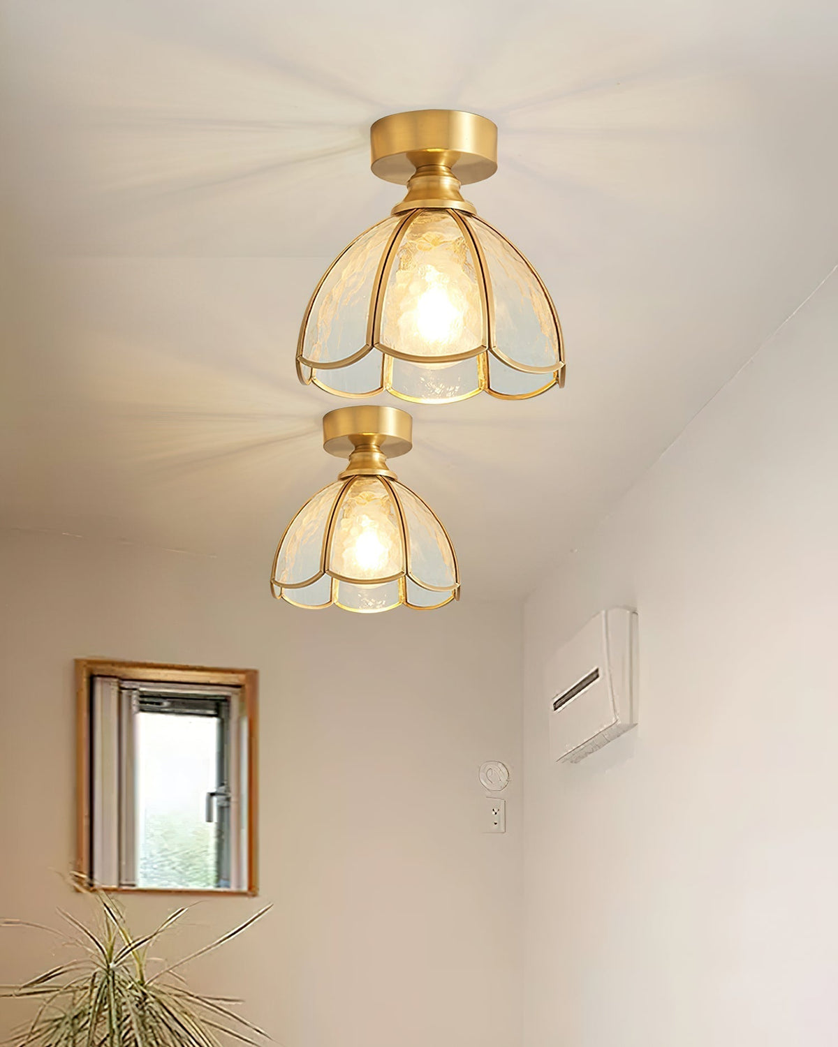 Nexo Tiffany-stijl plafondlamp met geëmailleerd glas